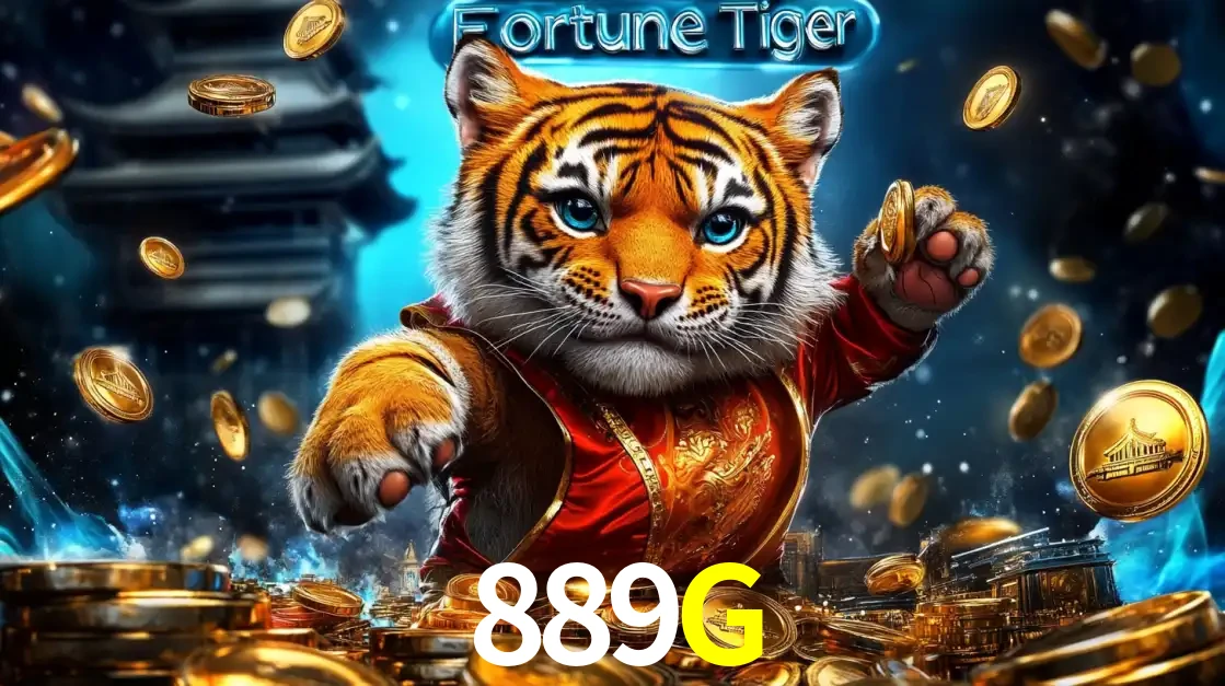 Imagem promocional do jogo de slot Fortune Tiger, com um tigre majestoso em traje tradicional cercado por uma fortuna em moedas de ouro, disponível agora no cassino 889G.